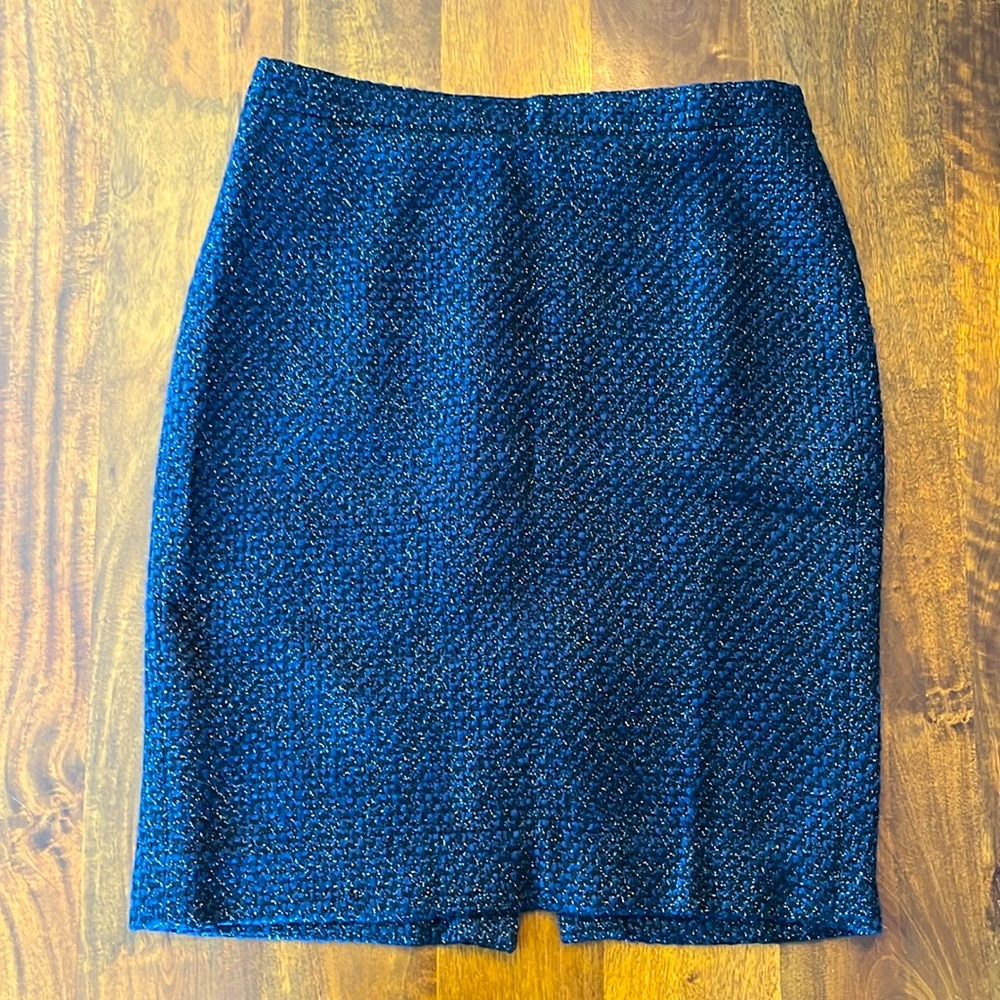 J.Crew Factory Tweed Pencil Skirt in Navy